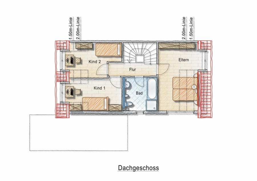 ***wunderschöne Doppelhaushälfte in bester Lage - Grundriss Obergeschoss_300